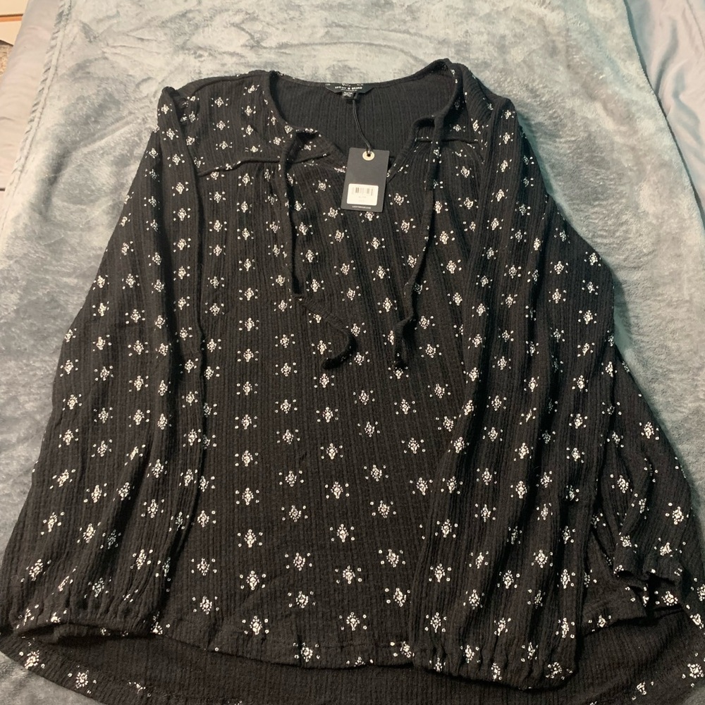 Black Floral Women's Top
